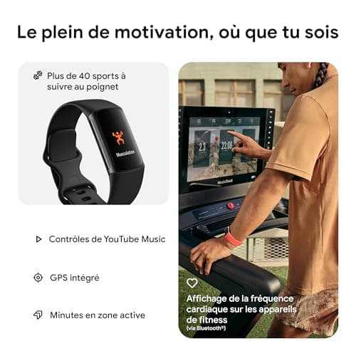 Fitbit Charge 6 — Bracelet Fitness Cardio GPS — vue 4